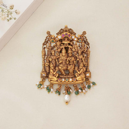 Lord Shivan Parvathi Antique Pendant