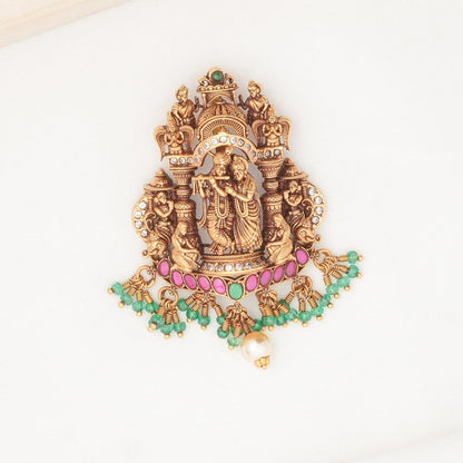God Radha Krishna Antique Pendant