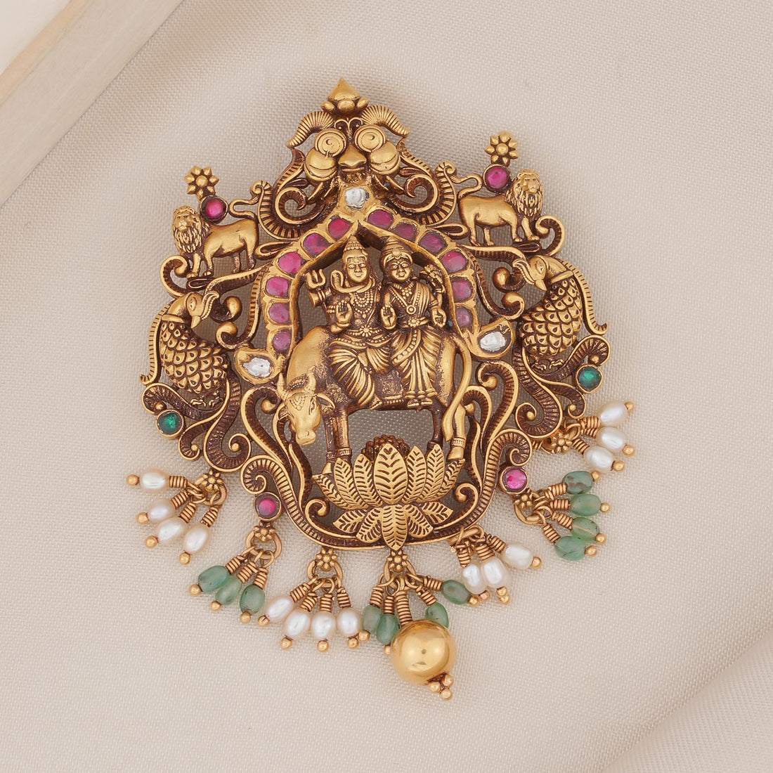God Shivan Parvati Antique Pendant