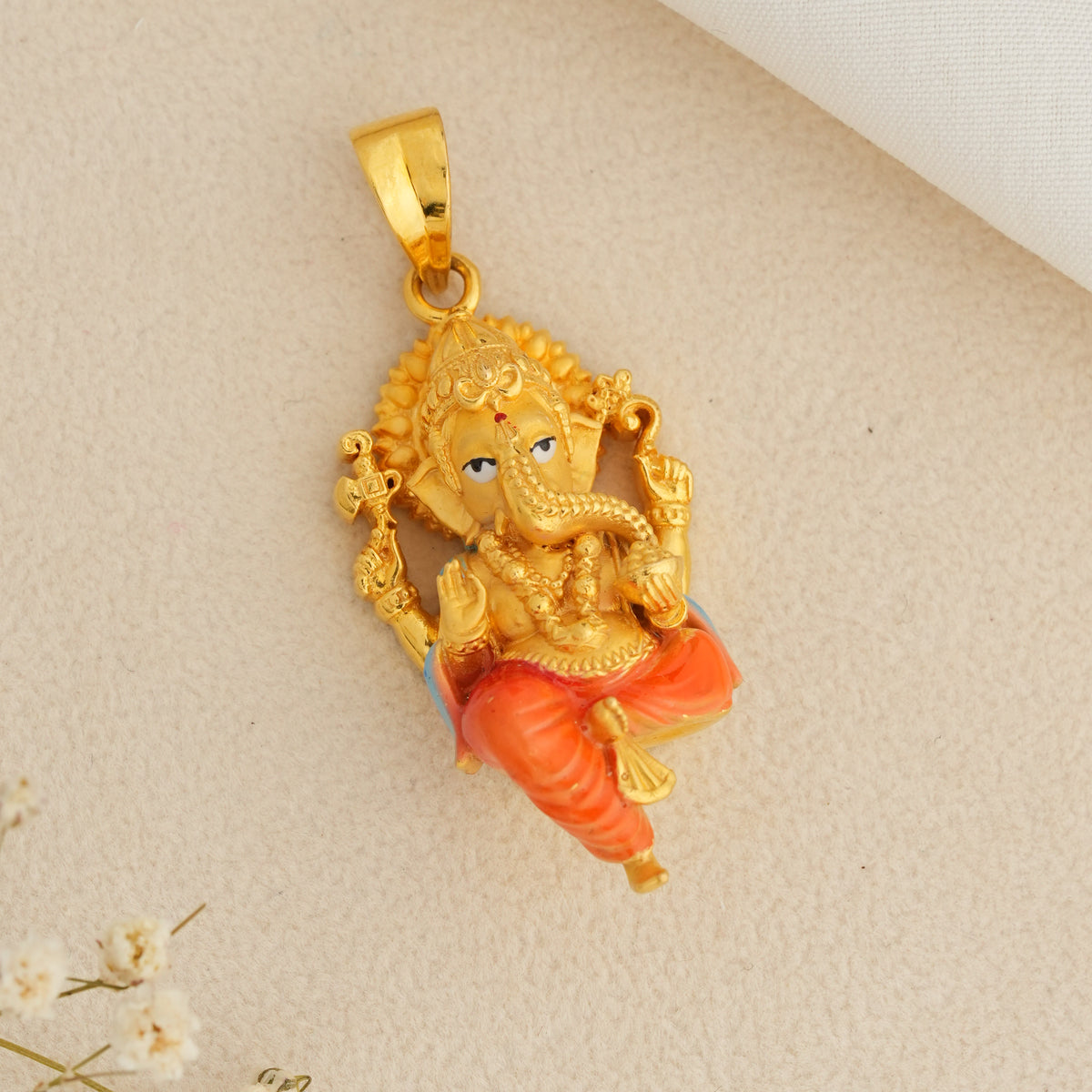 Divine Ganesha Gold Pendant