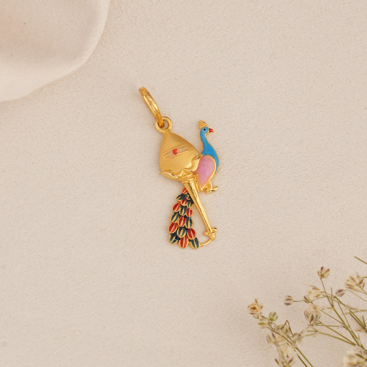 Beautiful Peacock Gold Pendant