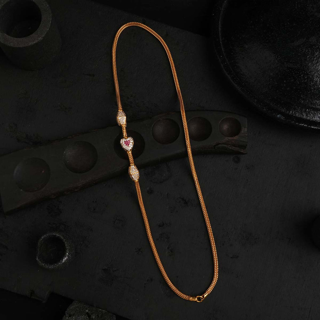 Sparkle Heart Mugappu Chain