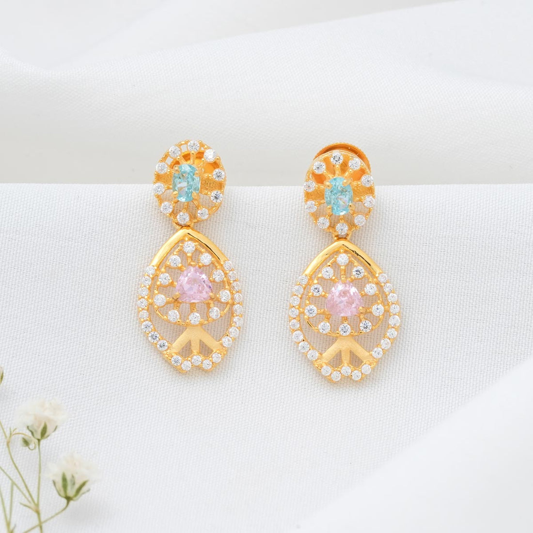 Pink Shine Long Earrings