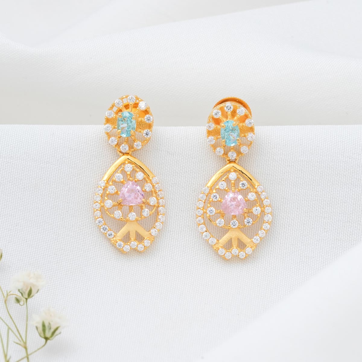 Pink Shine Long Earrings