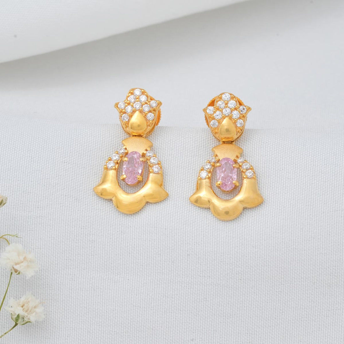 Shine Pink Long Earrings