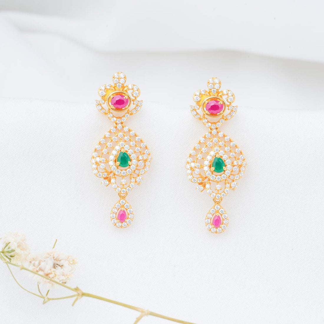 Glitz Charm Long Earrings