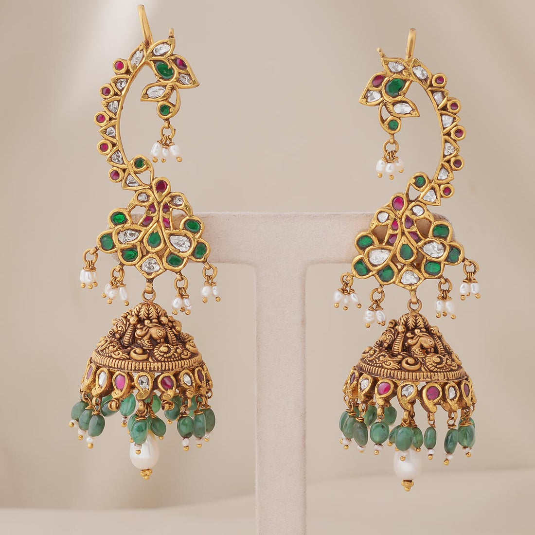 Luxury Jhumkas With Earcuff