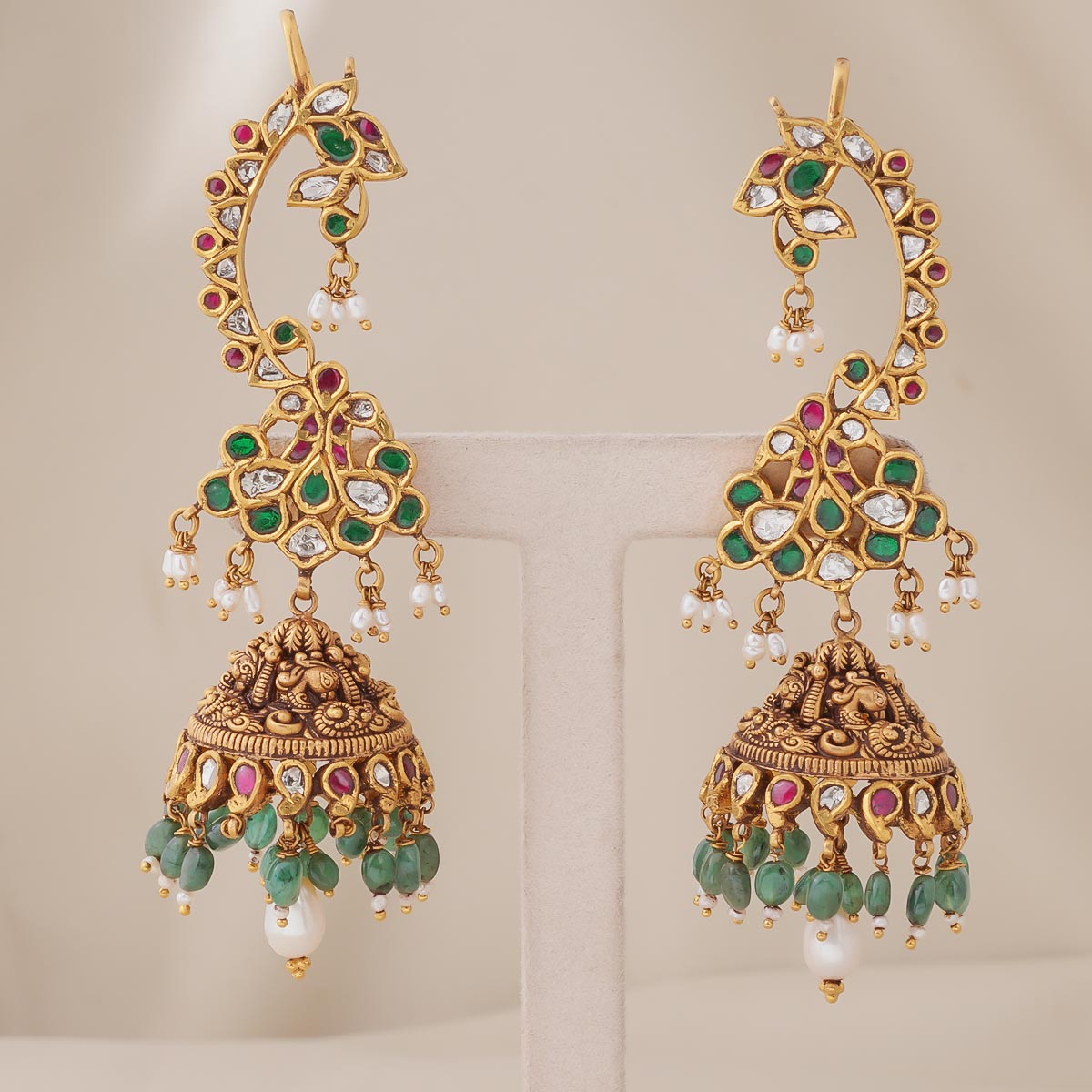 Luxury Jhumkas With Earcuff
