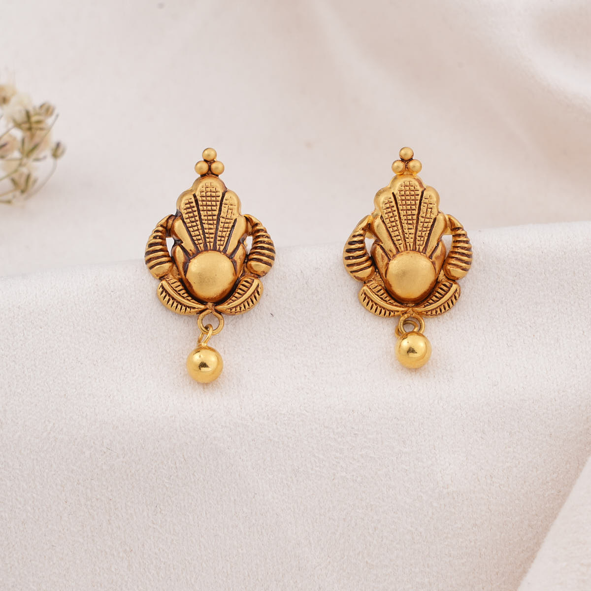 Golden Glow Antique Drops Earrings
