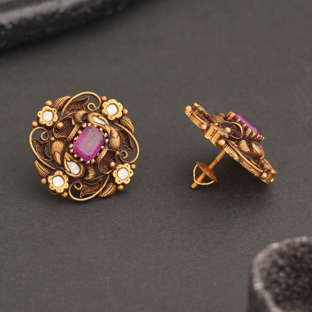 Golden Splendor Antique Studs