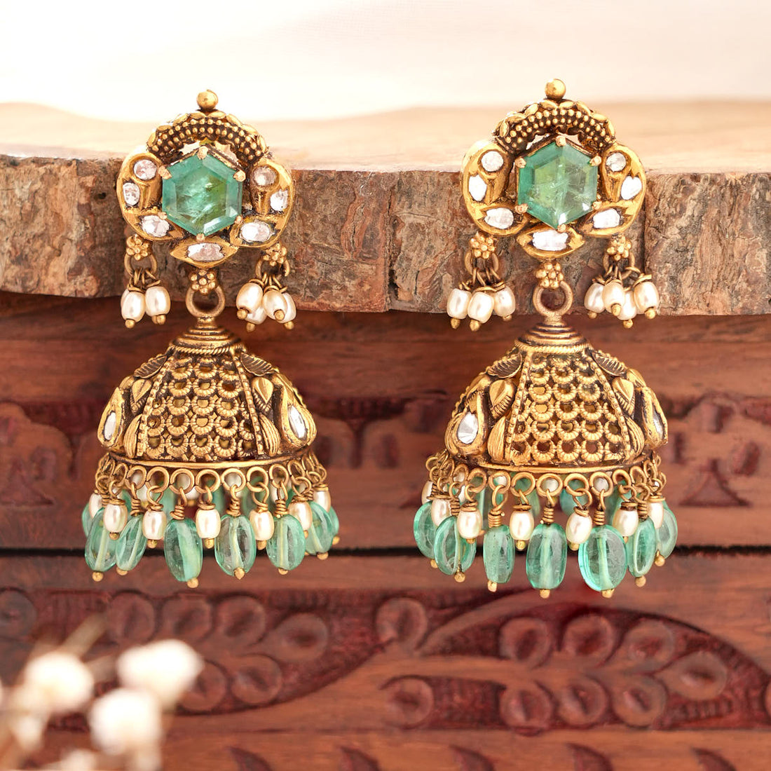 Charuvika Antique Jhumkas