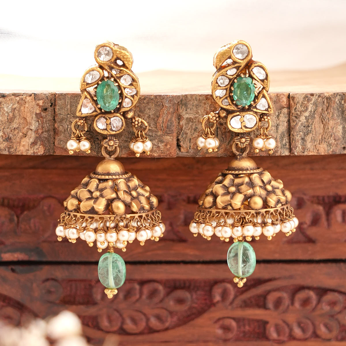 Gilded Grace Antique Jhumkas