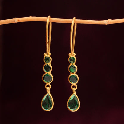 Greenish Hook Drops Earrings