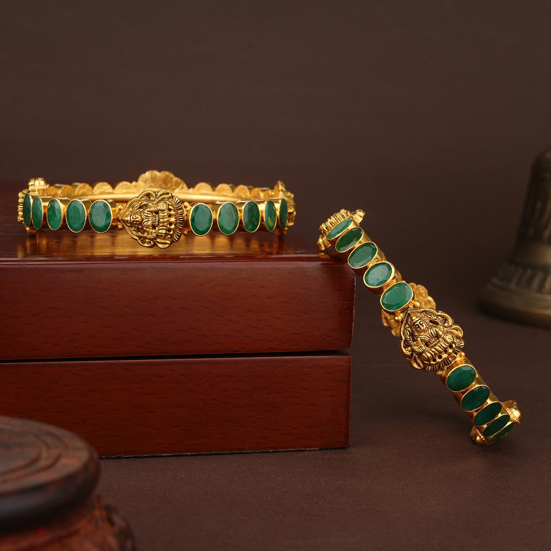 Renita Greenish Antique Bangles