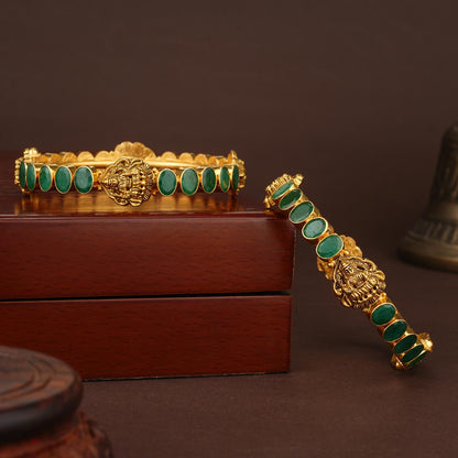 Renita Greenish Antique Bangles