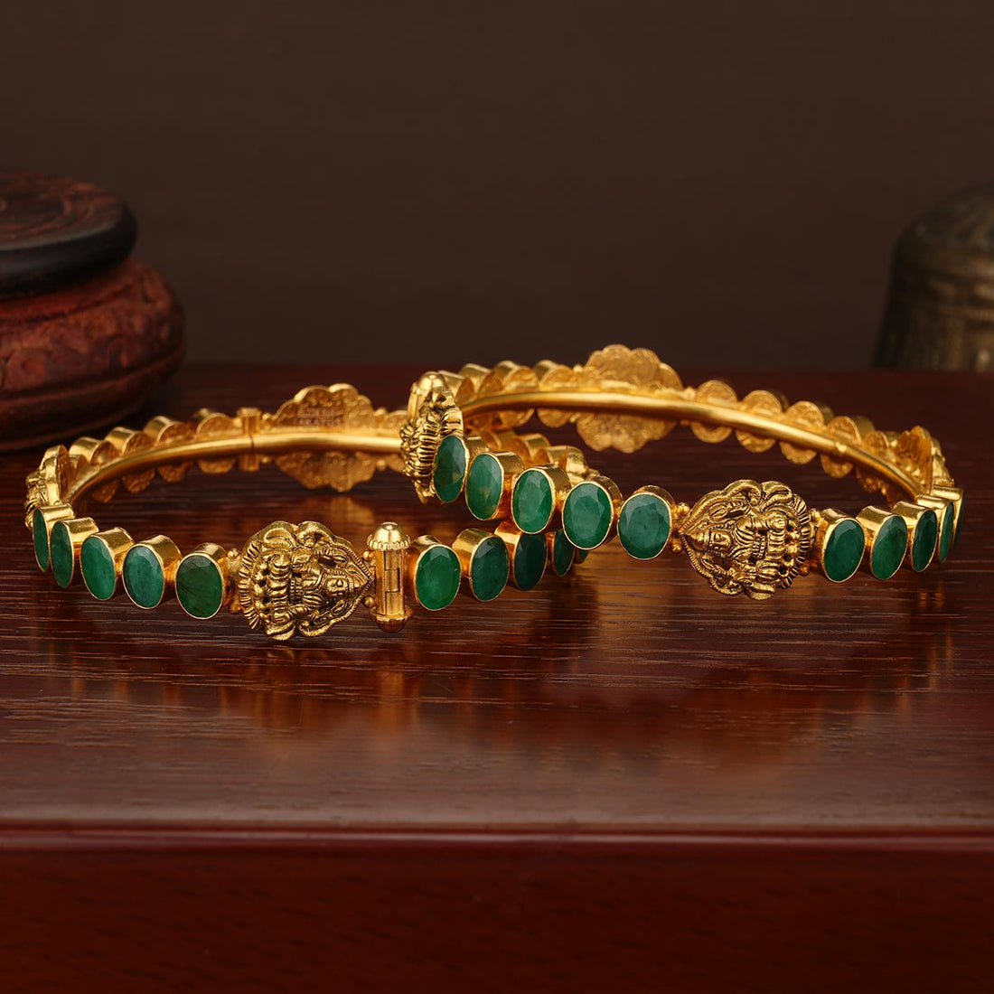 Renita Greenish Antique Bangles