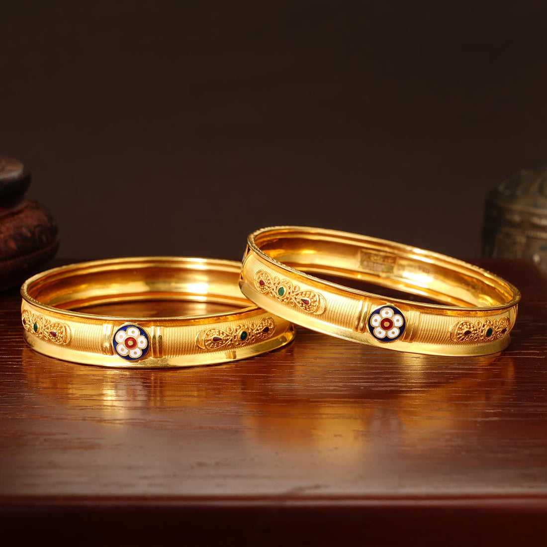 Cutie floral Gold Bangles