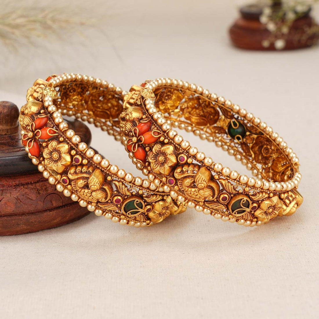 Uthitha Antique Nagas Bangles