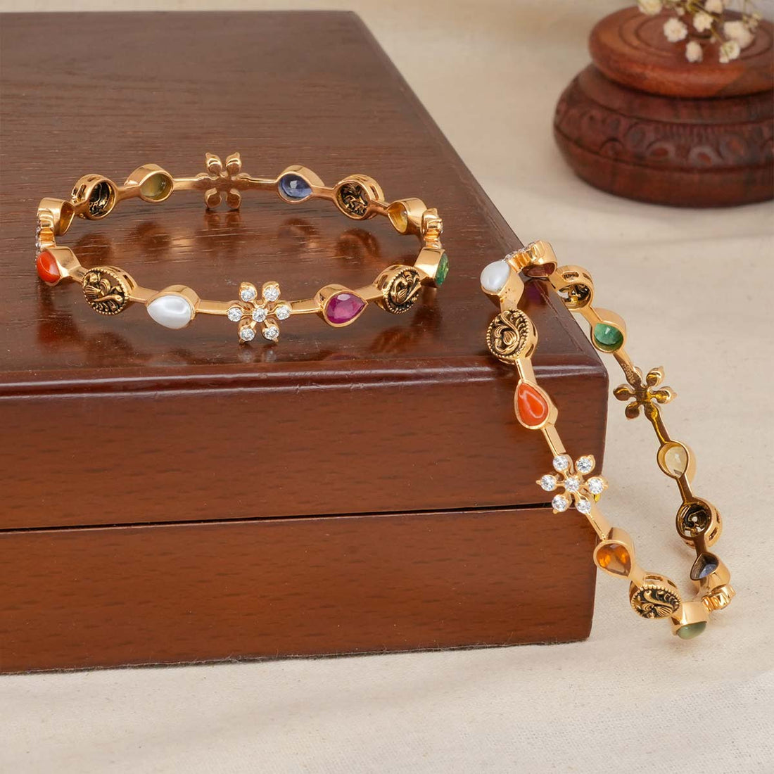 Charming Navarathna Gold Bangles