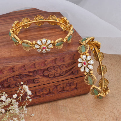 Fabulous Floral Kundan Bangles