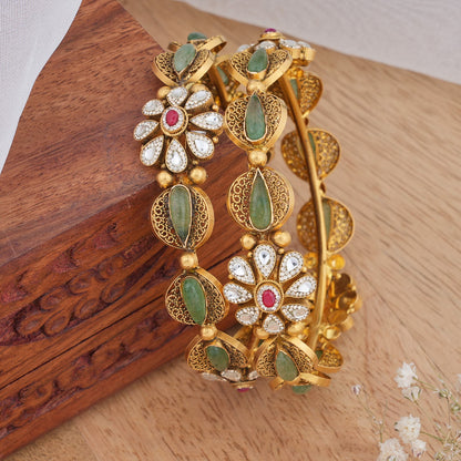 Fabulous Floral Kundan Bangles