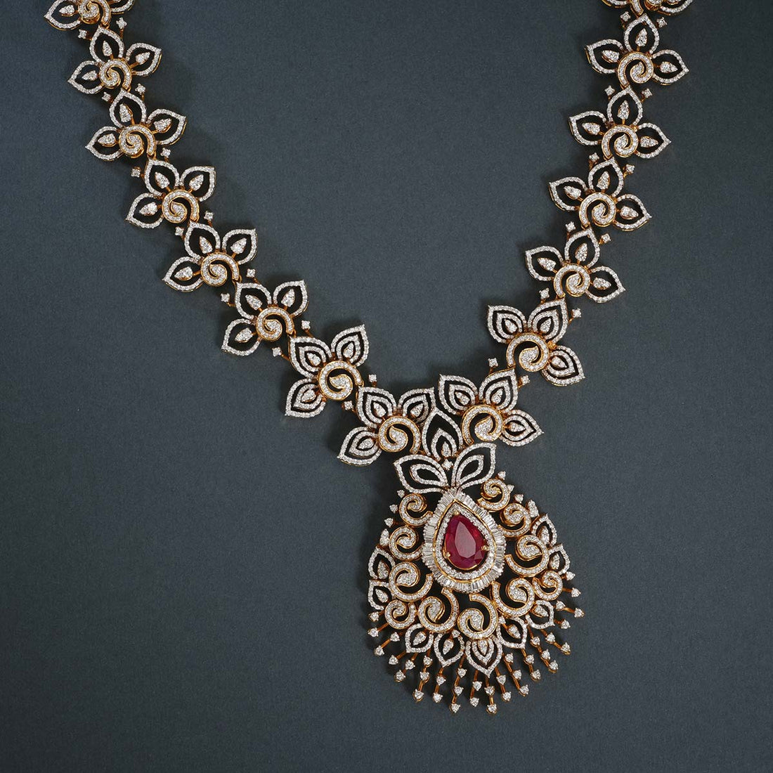 Diamond Halo  Long Necklace