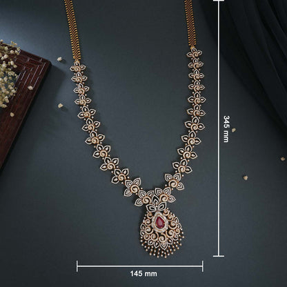 Diamond Halo  Long Necklace