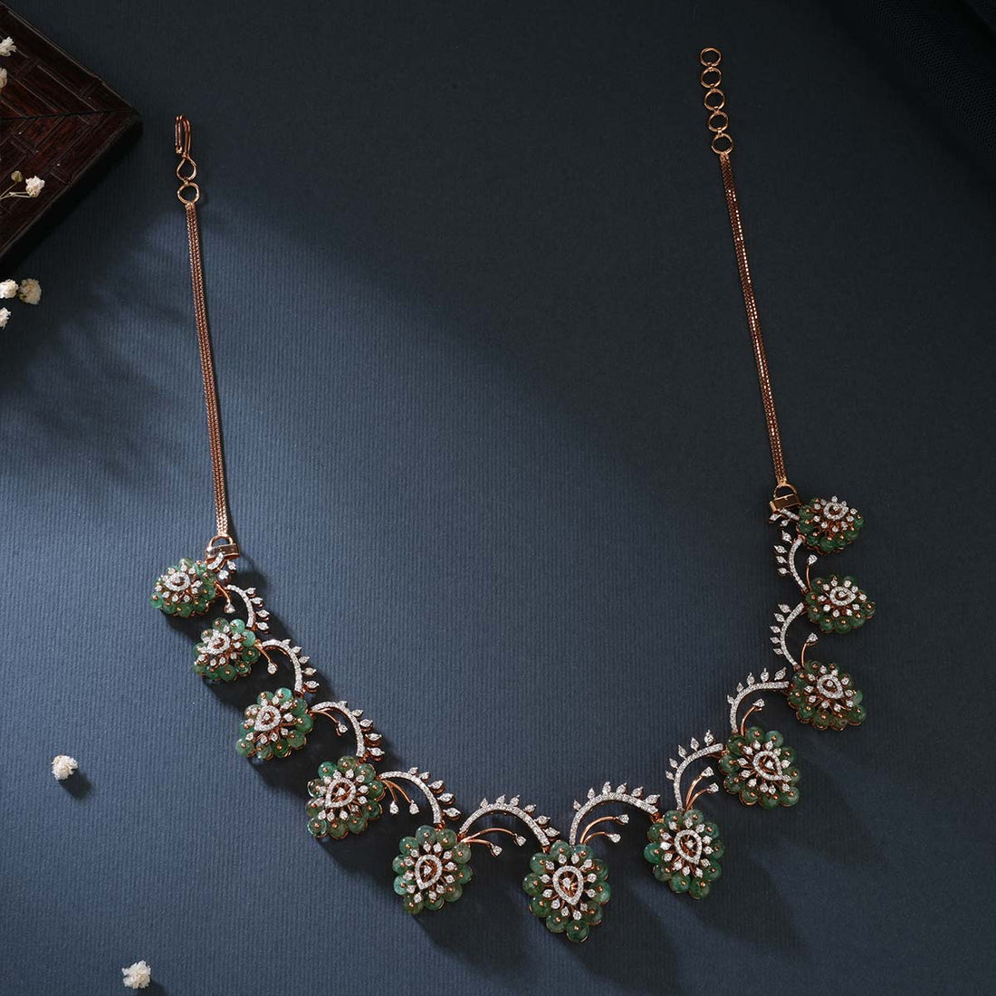 Grapes Designed Diamond Short Necklace