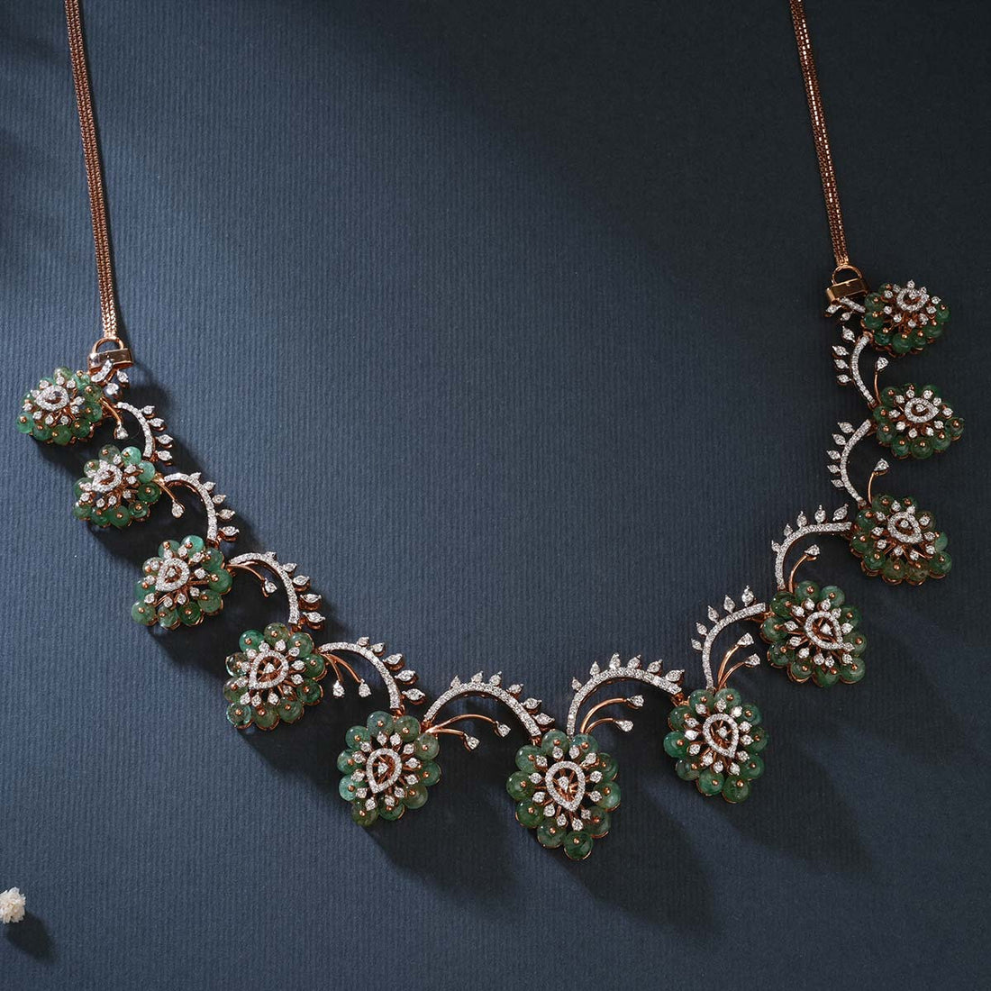Grapes Designed Diamond Short Necklace