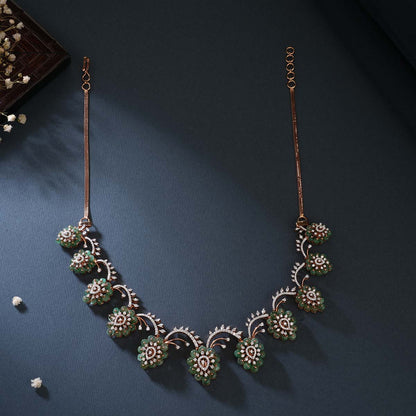 Grapes Designed Diamond Short Necklace