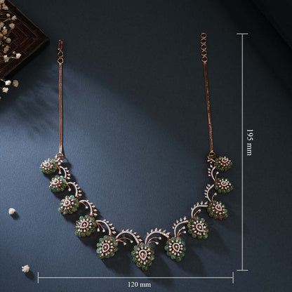 Grapes Designed Diamond Short Necklace