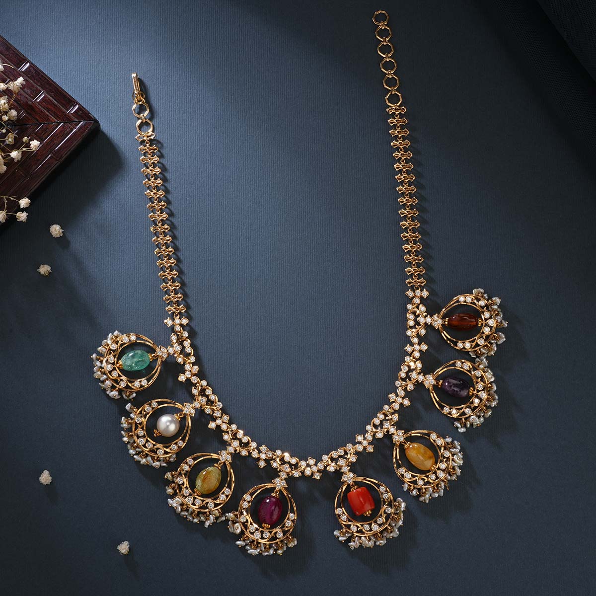 Gleaming Diamond Long Necklace