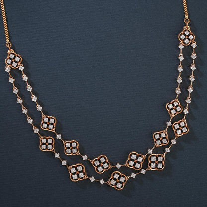 Floral inspired Diamond Long Necklace