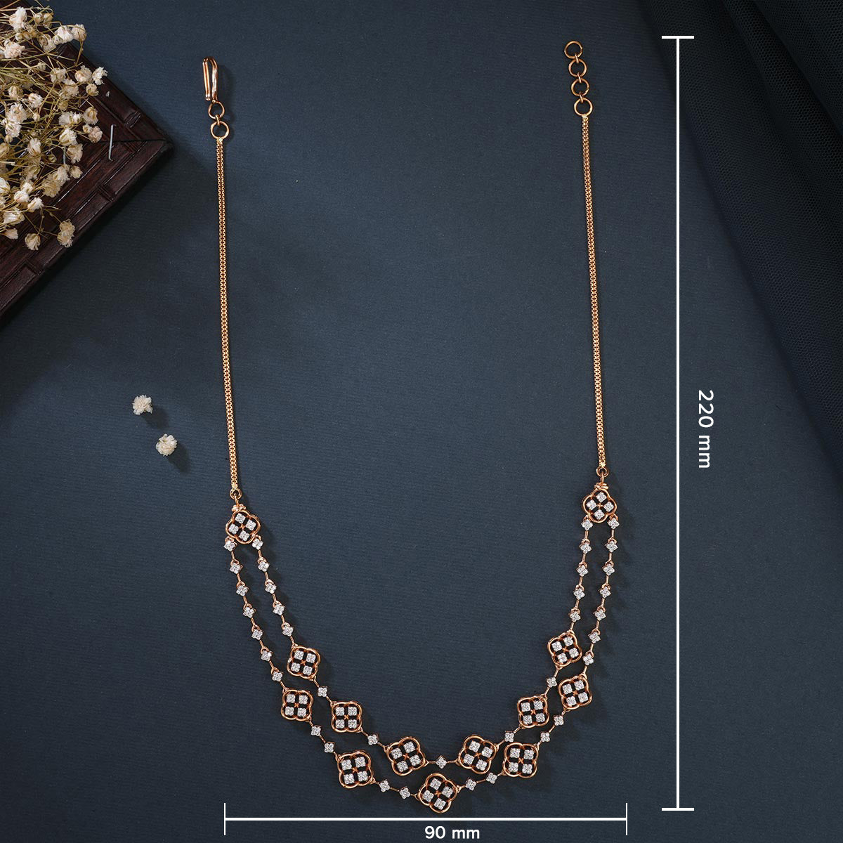 Floral inspired Diamond Long Necklace