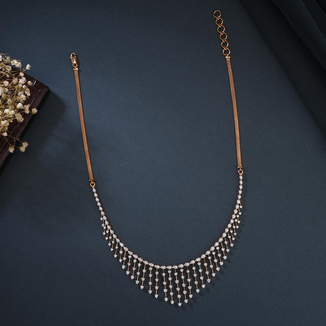 Hanging spark Diamond Long Necklace