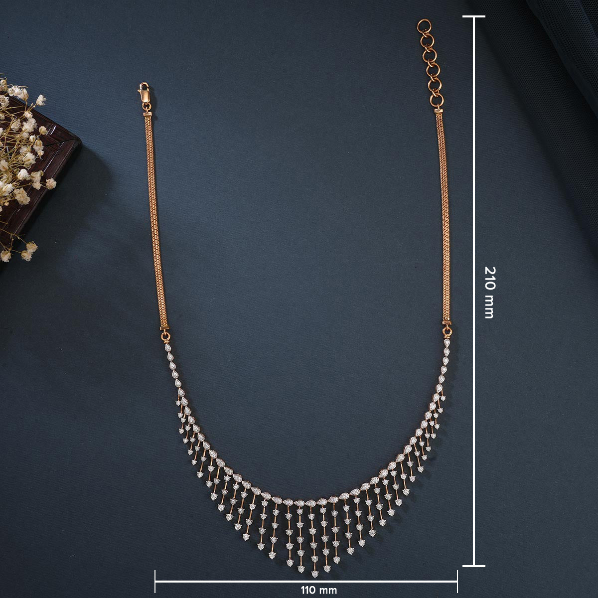 Hanging spark Diamond Long Necklace