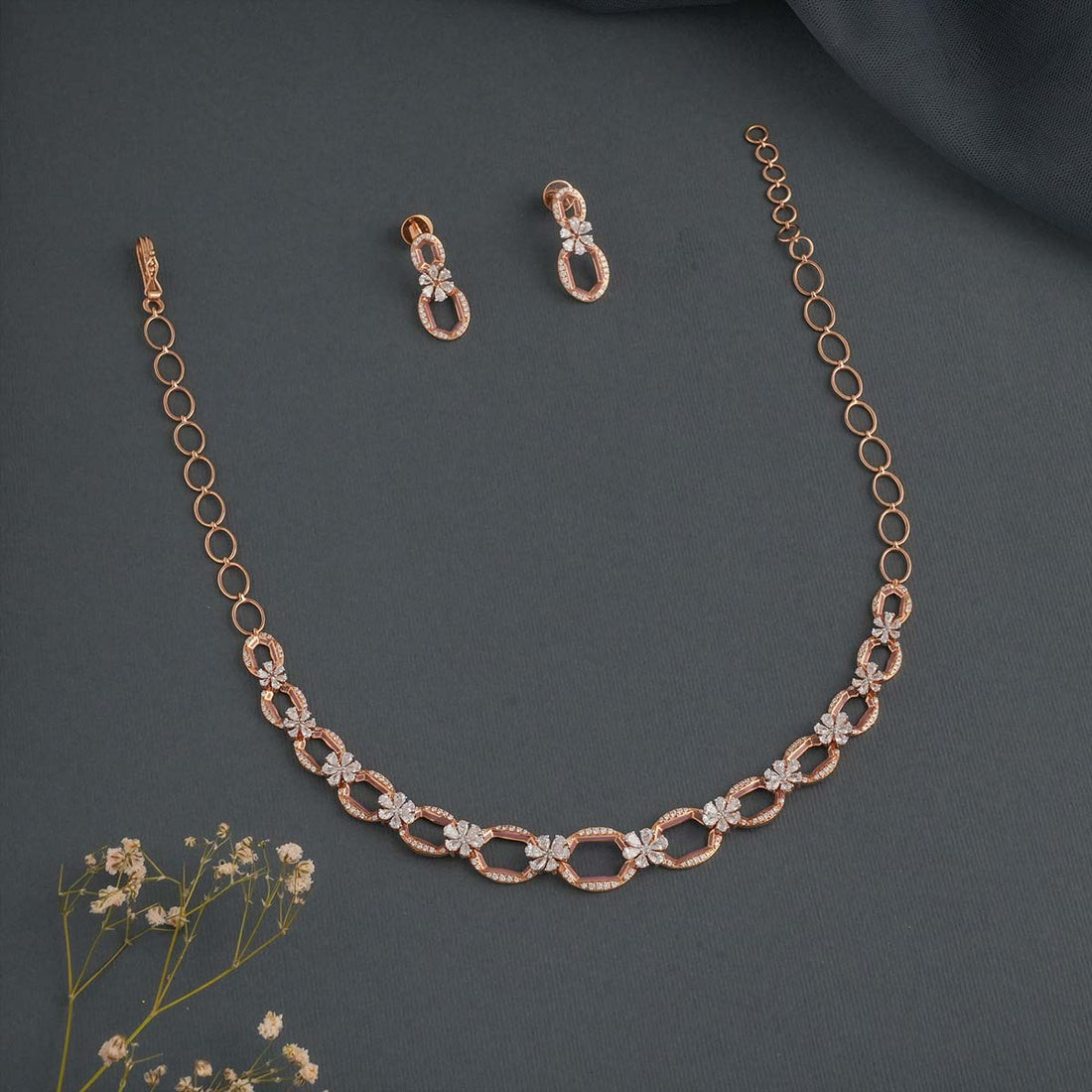 Ghazal Diamond Short Necklace Set