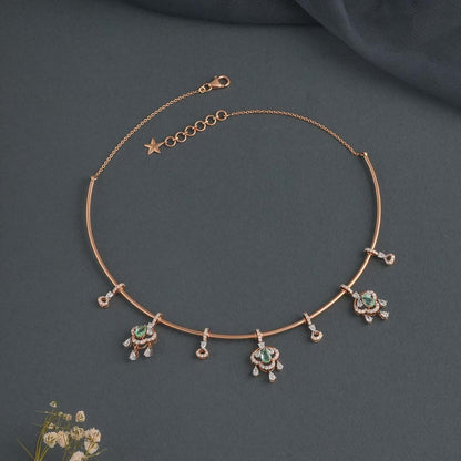 Trendy Look Diamond Short Necklace Set