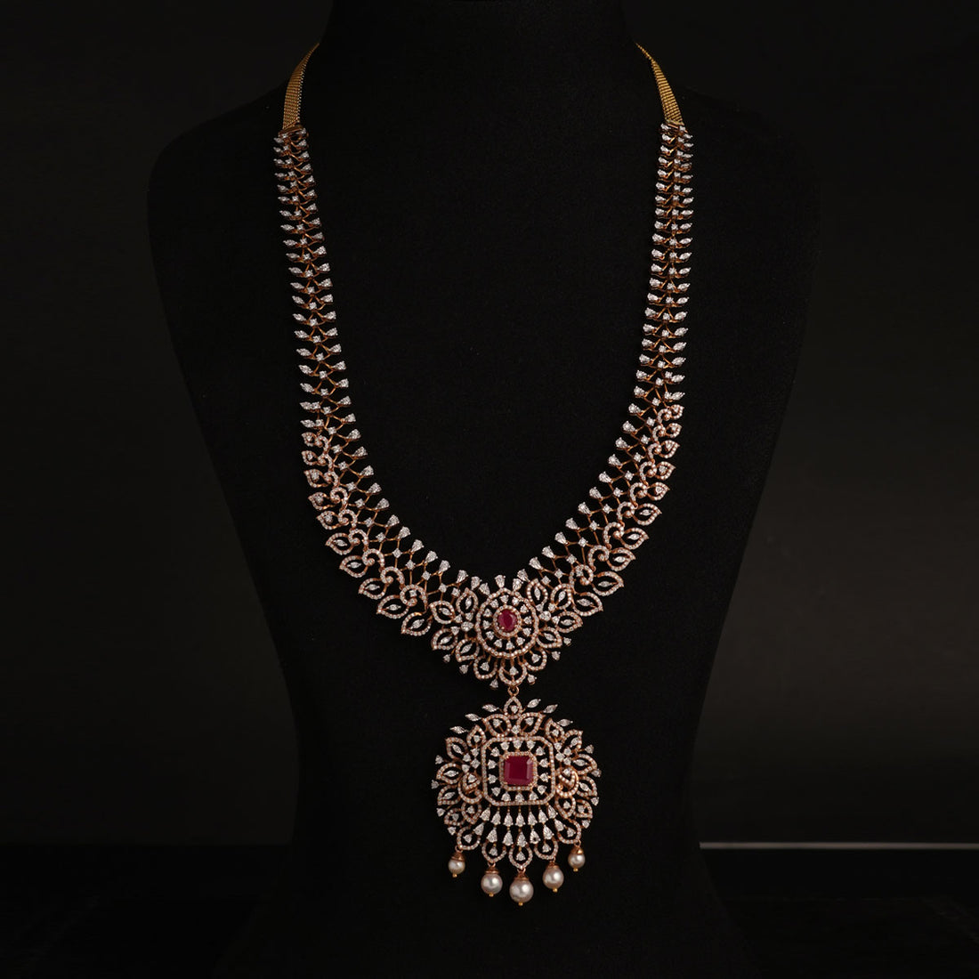 Glittering Diamond Long Necklace