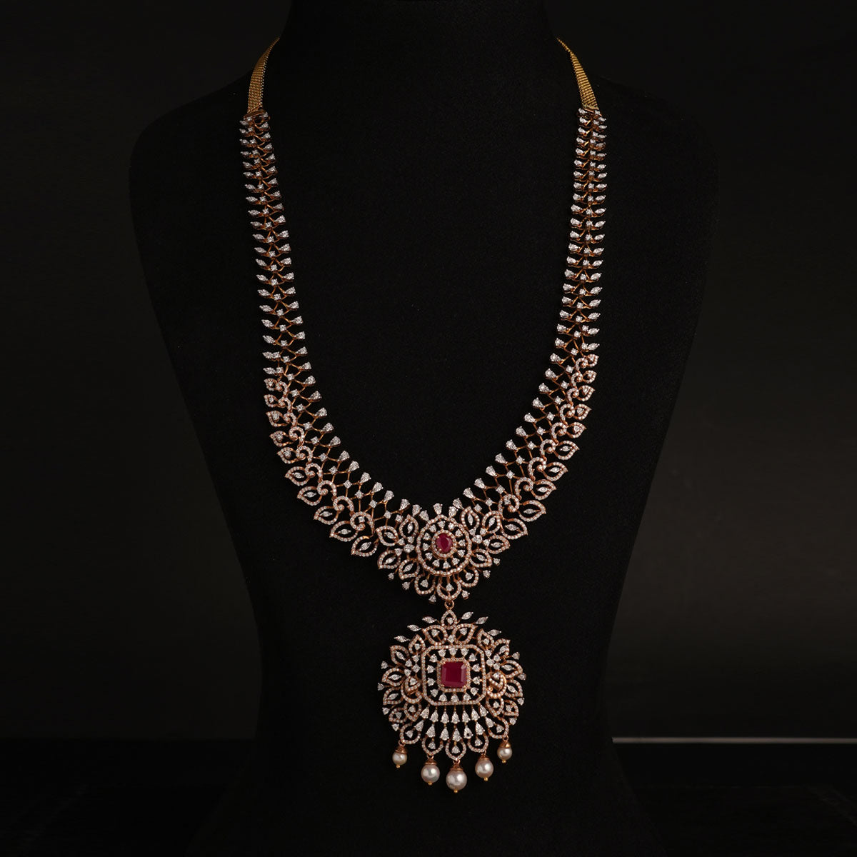 Glittering Diamond Long Necklace