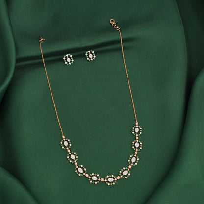 Dazzling Diamond Pendant Chain Set