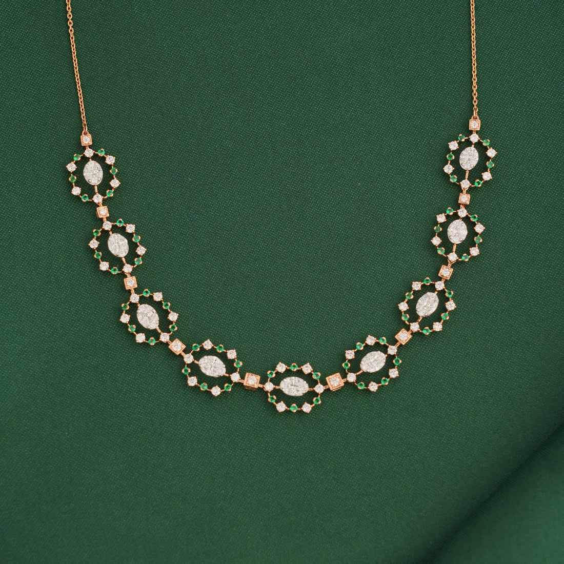 Dazzling Diamond Pendant Chain Set