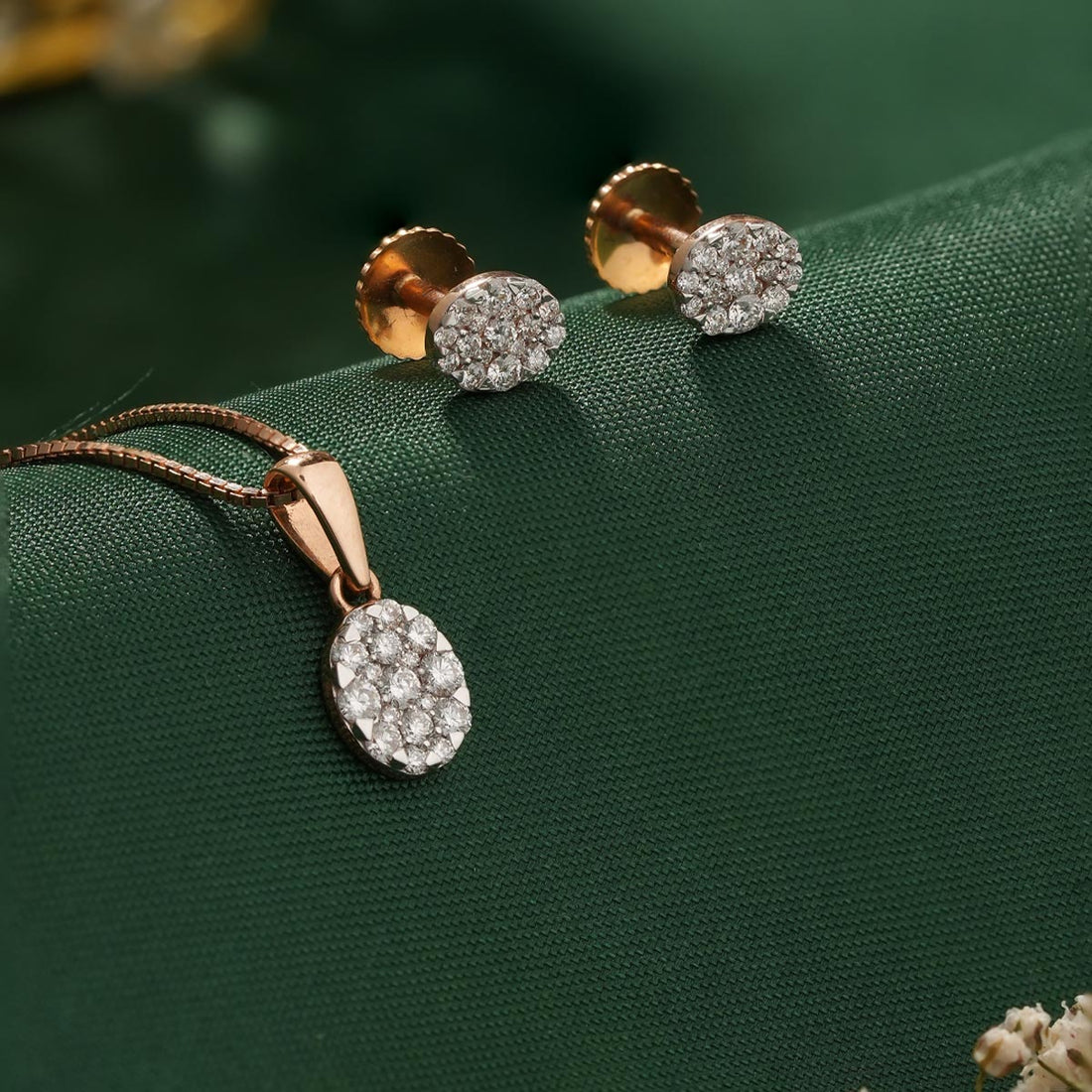 Little Cute Diamond Pendant Set
