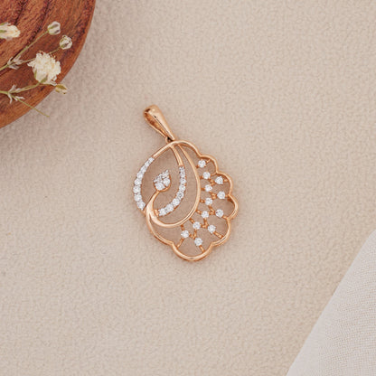 Rose Halo Diamond Pendant