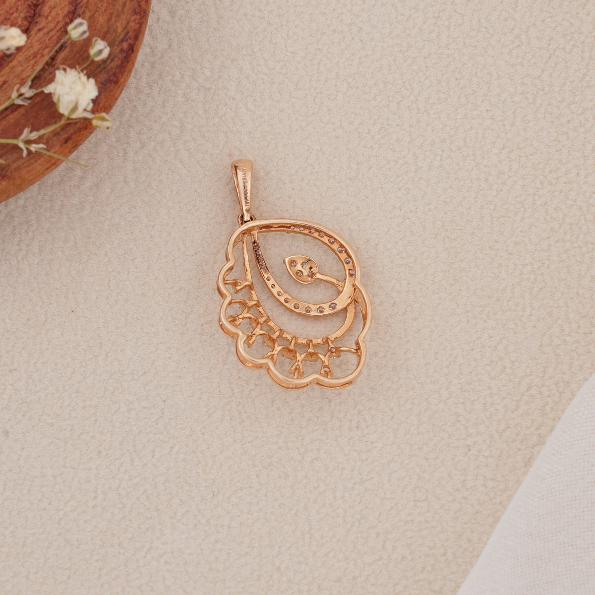 Rose Halo Diamond Pendant
