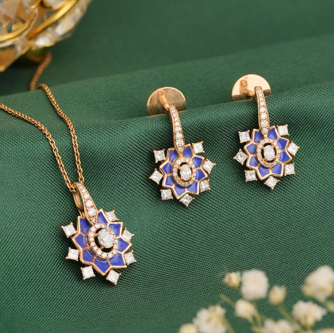 Liana Diamond Pendant Set