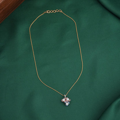 Trendy Diamond Pendant Chain Set