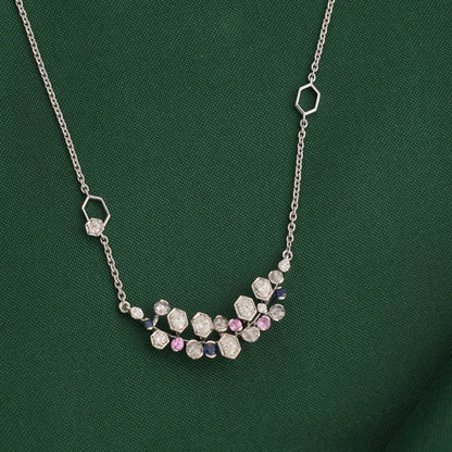 Dazzling Diamond Pendant Chain Set