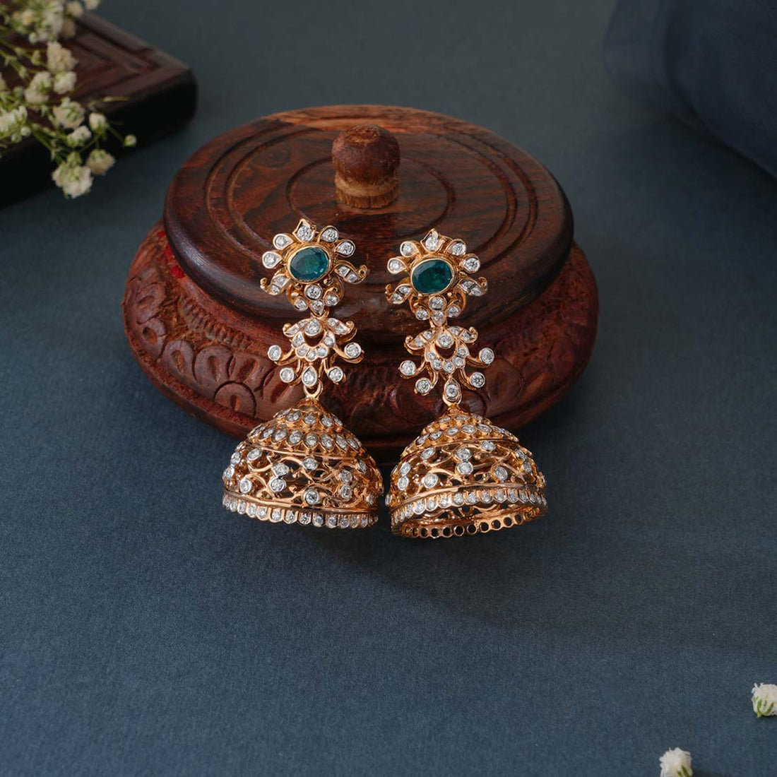 Glaring Diamond Jhumkas