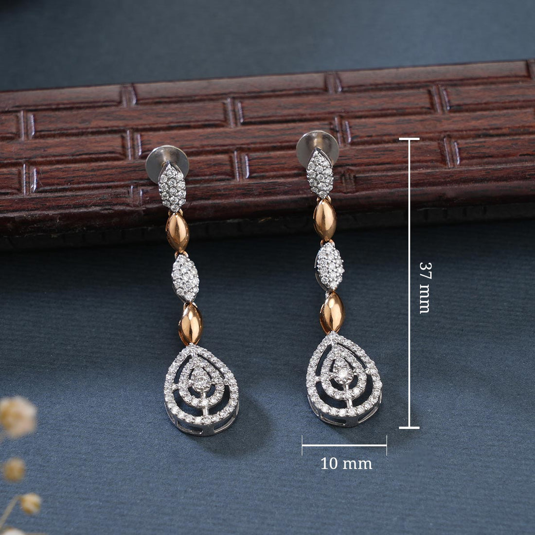 Stylish Diamond Long Earrings